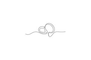 minimal line art of wedding ring loops with flowing abstract hand drawn design vector