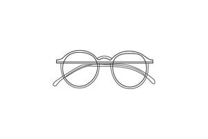 minimalist line art illustration of eyeglasses with a modern and stylish design vector