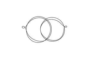 minimal line art of two interlocking loops with flowing abstract design vector