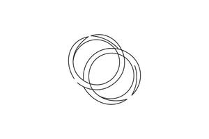 minimal line art of two interlocking loops with flowing simple design vector