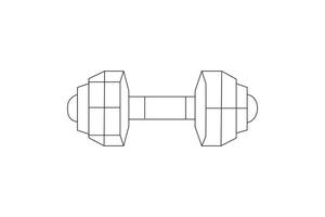 minimalist dumbbell line drawing for fitness exercise and workout design vector