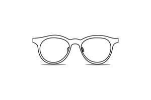 minimalist line art illustration of eyeglasses with a modern fashion and stylish design vector
