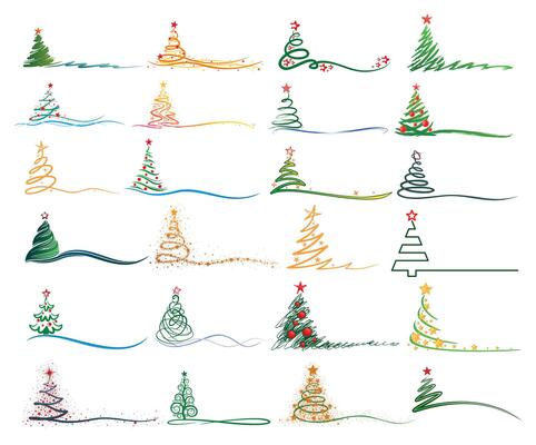 The big set of New Year trees.