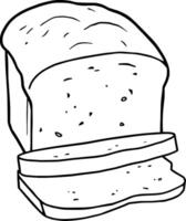 Simple Line Drawing Of A Loaf Of Bread With A Slice Removed vector