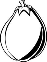 A Simple Line Drawing Of A Single Eggplant Vegetable vector