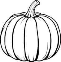 Simple Line Drawing Of A Single Ripe Pumpkin vector