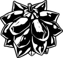 Stylized Monochrome Illustration Of A Hop Cone Detailed Close-Up View vector