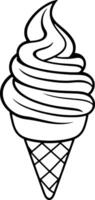 Swirled Soft Serve Ice Cream Cone Illustration vector