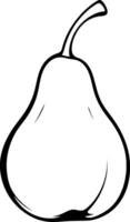 Simple Line Drawing Of A Single Ripe Pear Fruit vector