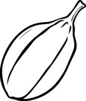 Simple Line Drawing Of A Single Oval-Shaped Cocoa Bean vector