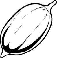 Simple Line Drawing Of A Single Oval-Shaped Seed vector