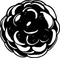 Monochrome Illustration Of A Single Blackberry vector