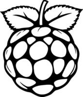 Stylized Raspberry Illustration A Bold Black And White Design vector