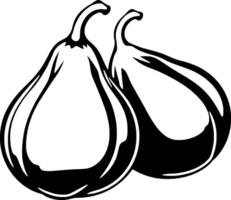 Simple Line Art Illustration Of Two Figs A Pair Of Sweet Figs vector