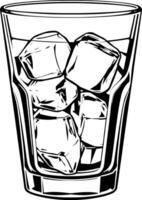 A Glass Filled With Several Ice Cubes a Refreshing Drink vector