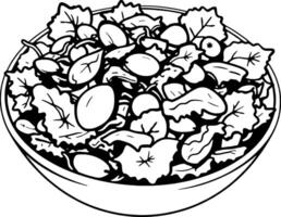 Fresh Salad Bowl A Delicious Mix Of Greens Tomatoes And Almonds vector