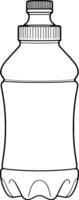 Line Drawing Of A Plastic Bottle With A Cap Ideal For Packaging Design vector