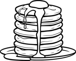 A Delicious Stack of Buttery Pancakes Drizzled With Sweet Syrup vector