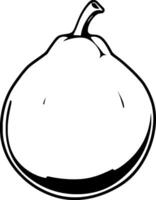 Stylized Illustration Of A Yellow Pear With A Simple Face vector