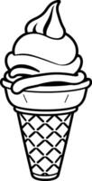 Delicious Ice Cream Cone Illustration A Simple Line Drawing vector