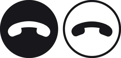 Decline call icon set in two styles . Decline phone call button icon . illustration vector