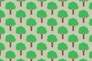 Tree pattern in trendy style . Green trees background . illustration vector