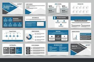 Business Presentation Slides Showcasing Services and Strategic Planning for Growth, Business presentation template design, vector