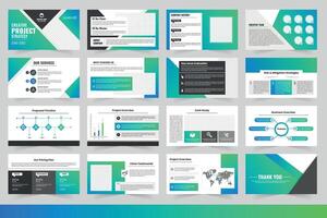 Creative Project Strategy Presentation With Detailed Timelines and Analyses, Business presentation template design, vector