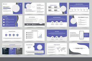 Business presentation template design, Modern Business Project Proposal Presentation With Editable Design Elements and Graphics vector