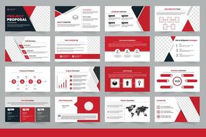 Business presentation template design, Project Proposal Showcasing Various Sections and Design Elements in a Business Presentation vector
