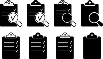 Clip board set icon isolated Check form sheet stencil Clipboard checklist collection vector