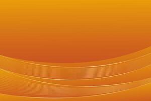 Elegant Abstract Orange Background with Curved Gold Lines vector