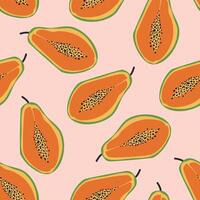 Papaya Seamless pattern fruit, seamless pattern wrapping, paper, fabric, wallpaper background for your design vector