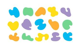 Abstract blob shapes Set, abstract forms, Color Fluid, Liquid shape Elements on White Background vector