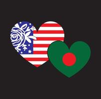 AMERICA BANGLADESH HEART FLAG vector