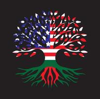 USA BANGLADESH FLAG TREE vector