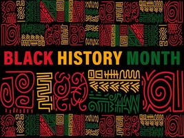 abstract black history month background with hand drawn pattern vector