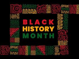 Abstract Black history month background with colorful african pattern vector