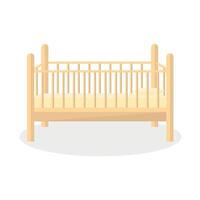 Baby cot icon with railings and pillow. Sleeping furniture concept. vector