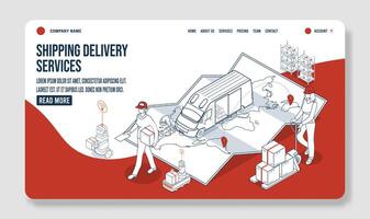 Online global delivery shipping service provides smart logistics for export, import, and local distribution, delivering online orders from couriers directly to homes or offices worldwide. vector