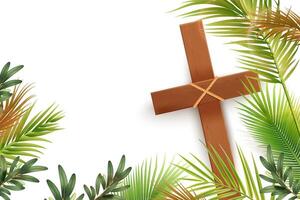 Holy Week Palms and Cross Background vector