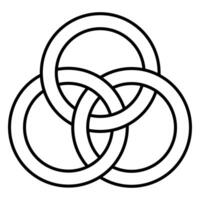 Interlocking Circles Trinity Knot Symbol Unity Connection vector