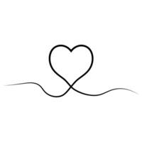 Continuous Line Heart Love, Connection, and Flowing Emotion vector
