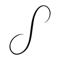 flowing, calligraphic swirl creating a sense of movement and sophistication vector