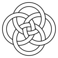 Interlocking Rings Knot, Symbol of Unity and Eternity vector