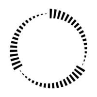 Circular abstract loading bar with bold black segmented progress elements vector