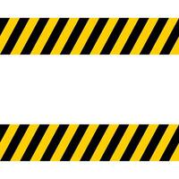 Yellow black warning stripes seamless horizontal danger border caution pattern vector