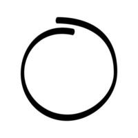 Hand drawn circle simple bold, incomplete loop vector