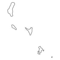 Outlined map of Comoros islands with simple black contours vector