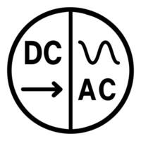 DC to AC Conversion Symbol Direct Current to Alternating Current vector